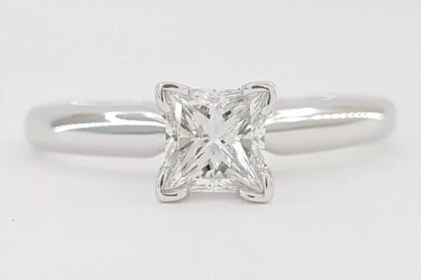 Princess Cut Diamond Solitaire Engagement Ring 0.5 ct 14K White Gold