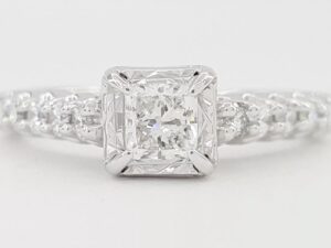 Princess Brilliant Cut Diamond Engagement Ring 14k White Gold 0.79 ct Rtl 2,995