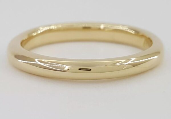Vintage Peacock Half Dome 18K Yellow Gold Wedding Band Ring 2.7 mm Size 6.75