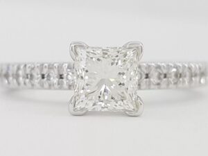 Princess Brilliant Cut Diamond Engagement Ring 1.26 ct 14K White Gold Rtl 6,495