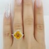 LeVian Le Vian Citrine & Diamond Halo Statement Ring 0.38 ctw 14K Yellow Gold