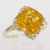LeVian Le Vian Citrine & Diamond Halo Statement Ring 0.38 ctw 14K Yellow Gold