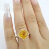 LeVian Le Vian Citrine & Diamond Halo Statement Ring 0.38 ctw 14K Yellow Gold