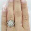 Antique Art Deco Old Mine Cut Diamond Engagement Ring 0.22 ct 18k White Gold
