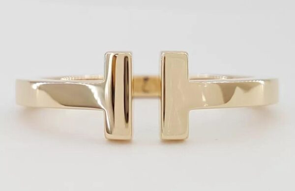 Tiffany & Co T Band Ring T Collection Square 18K Rose Gold 2.6 mm Retail 2,200
