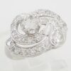 Antique Vintage Old European Cut Diamond Statement Ring 1.15 ct White Gold