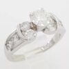 Leo Round Diamond Engagement Ring 1.69 ct 14K White Gold & Platinum Retail 8.5K