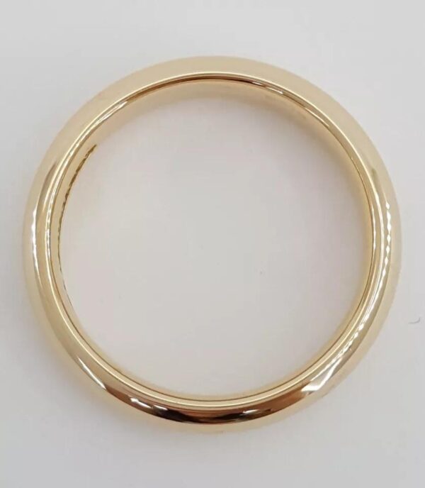 Vintage Peacock Half Dome 18K Rose Gold Wedding Band Ring 4.5 mm Size 7.5