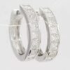 Princess Cut Diamond Hugger Hoop Earrings 15.3 mm 1.06 ct 14K White Gold