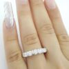 Five 5 Stone Round Brilliant Cut Diamond Bar Set 2-Tone Gold Ring 1 ct 14k