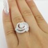 Antique Vintage Old European Cut Diamond Statement Ring 1.15 ct White Gold