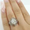Antique Art Deco Old Mine Cut Diamond Engagement Ring 0.22 ct 18k White Gold