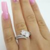 Bypass Crossover 2-Stone Round Diamond Engagement Ring 1.3 ct 14K White Gold