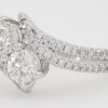 Bypass Crossover 2-Stone Round Diamond Engagement Ring 1.3 ct 14K White Gold