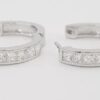 Princess Cut Diamond Hugger Hoop Earrings 15.3 mm 1.06 ct 14K White Gold