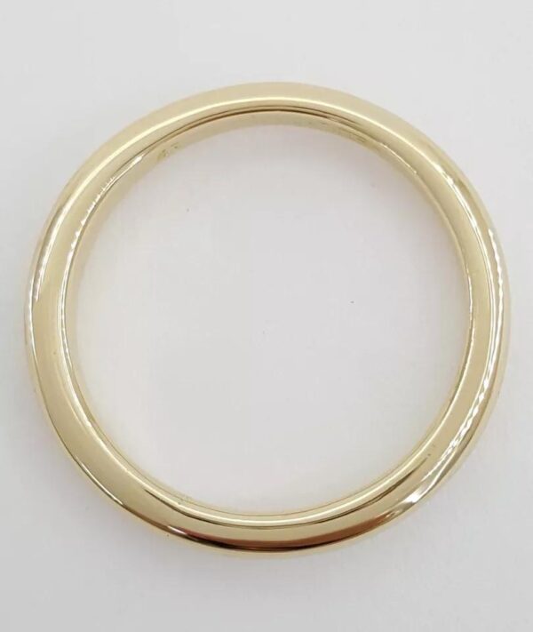 Vintage Peacock Half Dome 18K Yellow Gold Wedding Band Ring 2.7 mm Size 6.75