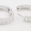 Princess Cut Diamond Hugger Hoop Earrings 15.3 mm 1.06 ct 14K White Gold