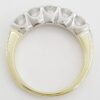 Five 5 Stone Round Brilliant Cut Diamond Bar Set 2-Tone Gold Ring 1 ct 14k