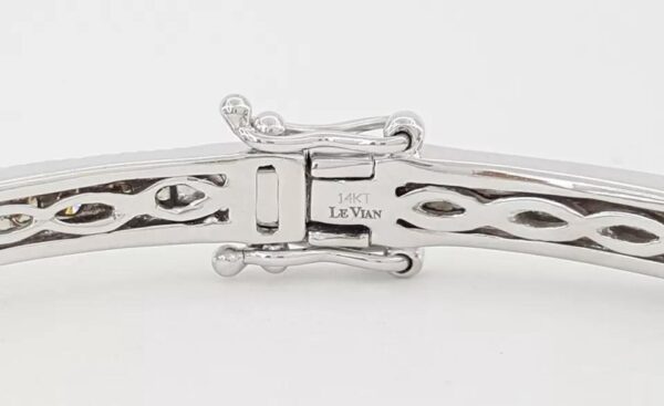 LeVian Le Vian Chocolate Diamond Pave Bangle 13.4 Grams 14K White Gold 1.25 ct