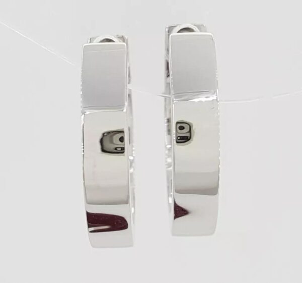 Princess Cut Diamond Hugger Hoop Earrings 15.3 mm 1.06 ct 14K White Gold