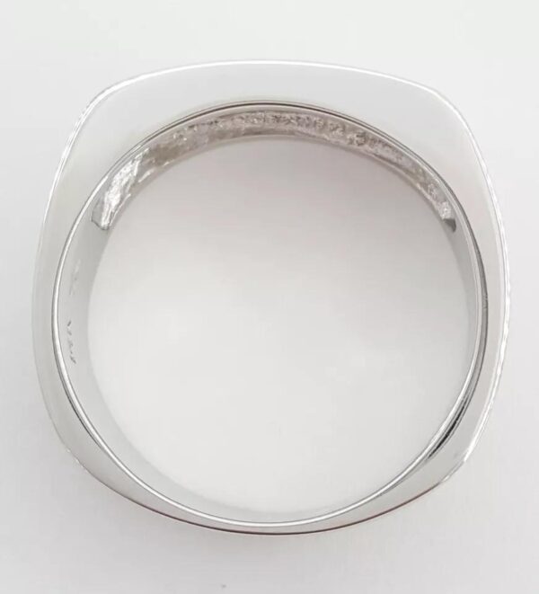 Princess Diamond Men's Wedding Band Ring 0.15 ct 14K White Gold 9 mm 11.7 Grams