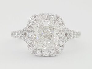 Elongated Cushion Halo Diamond Engagement Ring Platinum GIA F/VS1 2.5 ct Rt $50K