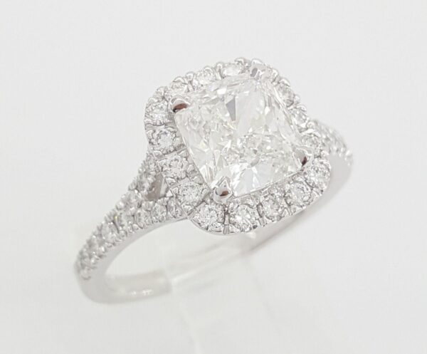 Elongated Cushion Halo Diamond Engagement Ring Platinum GIA F/VS1 2.5 ct Rt $50K
