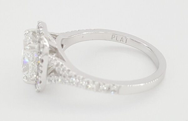 Elongated Cushion Halo Diamond Engagement Ring Platinum GIA F/VS1 2.5 ct Rt $50K