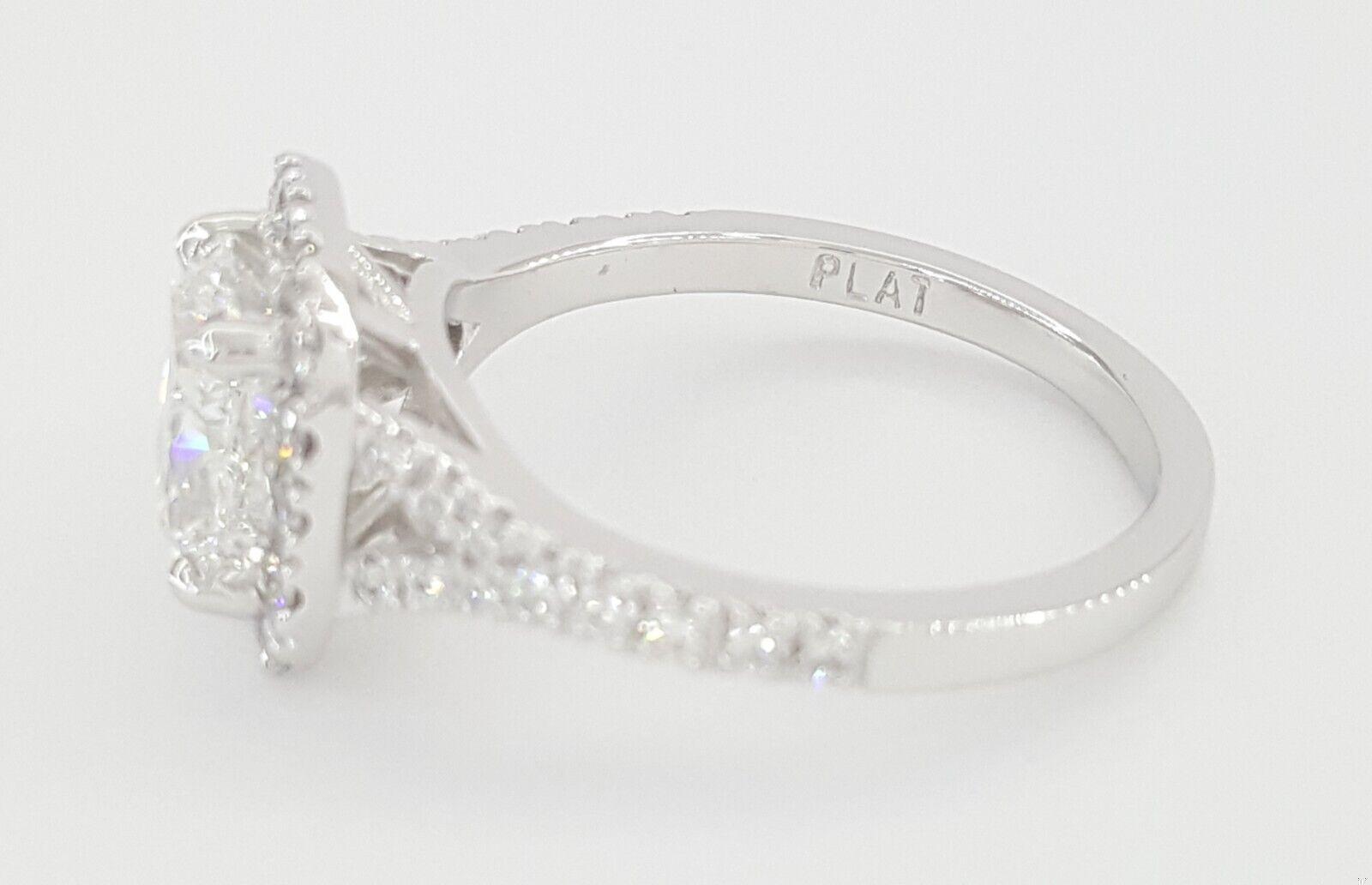Elongated Cushion Halo Diamond Engagement Ring Platinum GIA F/VS1 2.5 ct Rt $50K