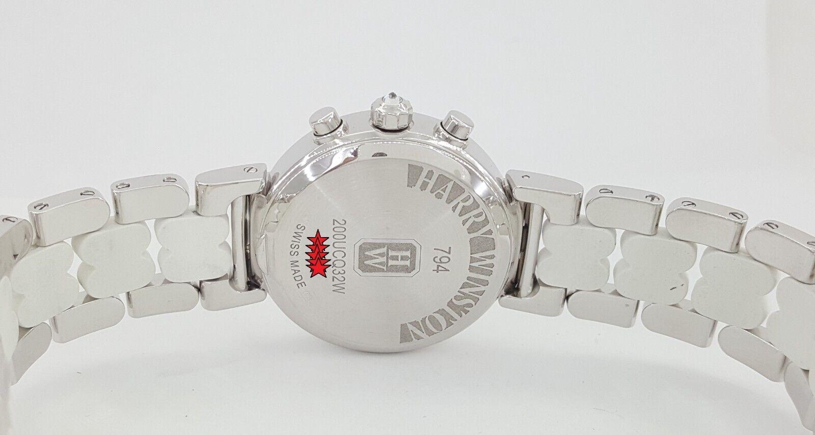 Harry Winston Premier Chronograph 32mm Diamond Watch 18k W Gold 3.35 ct Rtl $74k