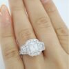 Henri Daussi Emerald Cut Diamond 3.6 ct Halo 3-Stone Engagement Ring Rtl $45.5K