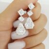 Bvlgari Bulgari Shield & Asscher Cut Diamond Drop Earrings 13.97 ctw Rt $1 Mil