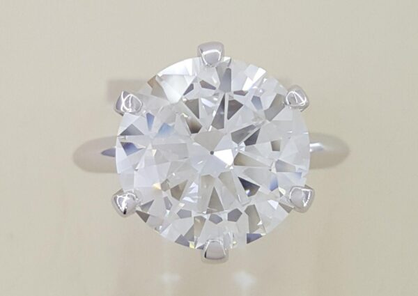 Round Diamond Solitaire Platinum 5.06 ct Engagement Ring J/VS1 GIA Rtl $200K