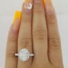 Oval Brilliant Ideal Cut Diamond 2.61 ct Platinum Halo Engagement Ring GIA $52k