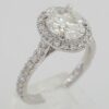 Oval Brilliant Ideal Cut Diamond 2.61 ct Platinum Halo Engagement Ring GIA $52k