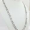 Round Baguette Diamond Chain Necklace 14K White Gold 20.28ct 6.9mm 21.5" Rtl$47k