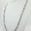 Round Baguette Diamond Chain Necklace 14K White Gold 20.28ct 6.9mm 21.5" Rtl$47k