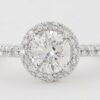 Natural Round Diamond Halo Engagement Ring 0.83 ct 14k White Gold Retail 2495