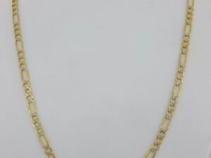 Yellow Gold Figaro Lightweight Chain Necklace 10K 22" Long 7 Grams 4.4 mm Wide