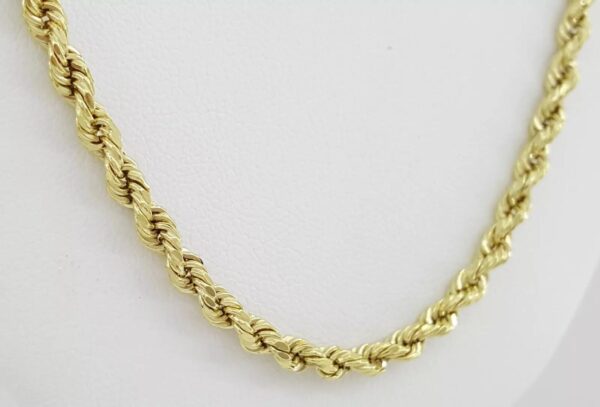 Yellow Gold Lightweight Diamond Cut Rope Chain Necklace 10K 24" 8.5 Grams 3.5 mm