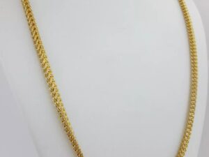 Yellow Gold Square Franco Lightweight Chain Necklace 10K 24" 19.7 Grams 3.8 mm