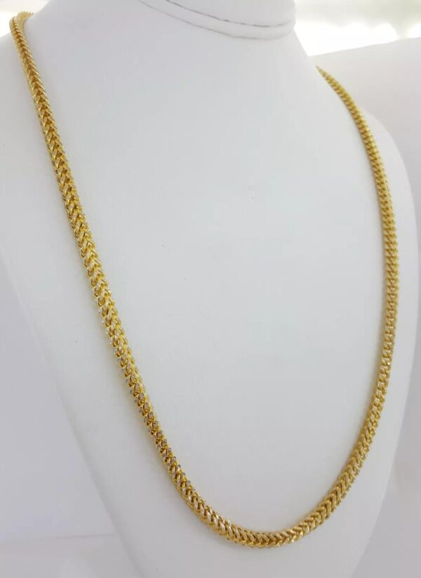 Yellow Gold Square Franco Lightweight Chain Necklace 10K 24" 19.7 Grams 3.8 mm