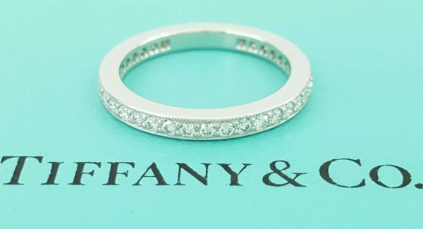 Tiffany & Co Legacy Full Circle Diamond Wedding Band Platinum 2.2mm ~0.38 ct