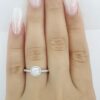 Natural Round Diamond Halo Engagement Ring 0.83 ct 14k White Gold Retail 2495
