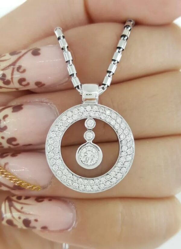 Roberto Coin Cento Baby O Diamond Circle Pendant 0.82 ct 19 mm 18K W Gold 8,925