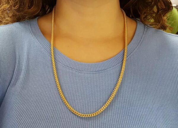 Yellow Gold Square Franco Lightweight Chain Necklace 10K 24" 19.7 Grams 3.8 mm