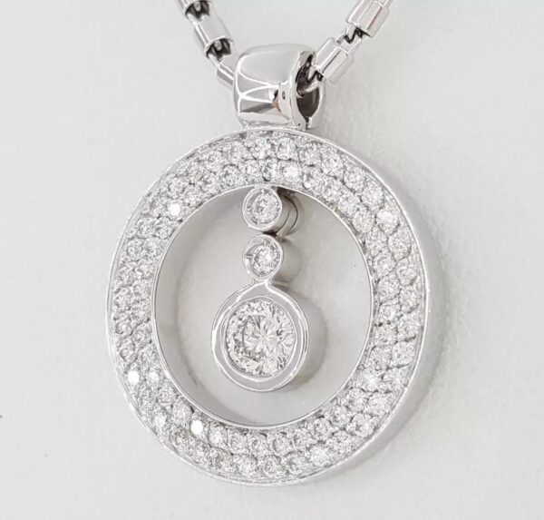 Roberto Coin Cento Baby O Diamond Circle Pendant 0.82 ct 19 mm 18K W Gold 8,925