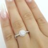 Natural Round Diamond Halo Engagement Ring 0.83 ct 14k White Gold Retail 2495