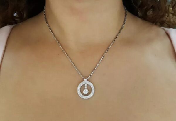 Roberto Coin Cento Baby O Diamond Circle Pendant 0.82 ct 19 mm 18K W Gold 8,925