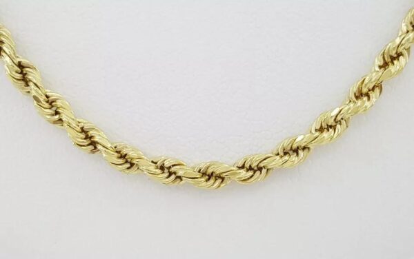 Yellow Gold Lightweight Diamond Cut Rope Chain Necklace 10K 24" 8.5 Grams 3.5 mm